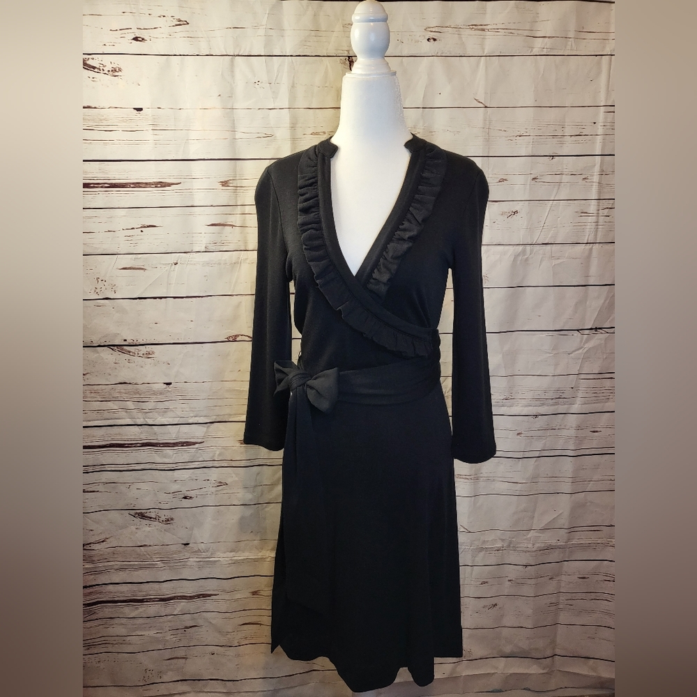 Xs Banana Republic Ruffle Wrap black dress